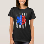 T-shirt Firefighter 4th of July USA Flag Firefighter Lover (Devant)