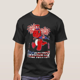 T-shirt Firefighter American Flag Rex Fireworks 4th Of Ju