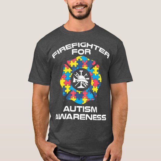 T-shirt Firefighter Autism Merch meilleurs cadeaux pour (Devant)