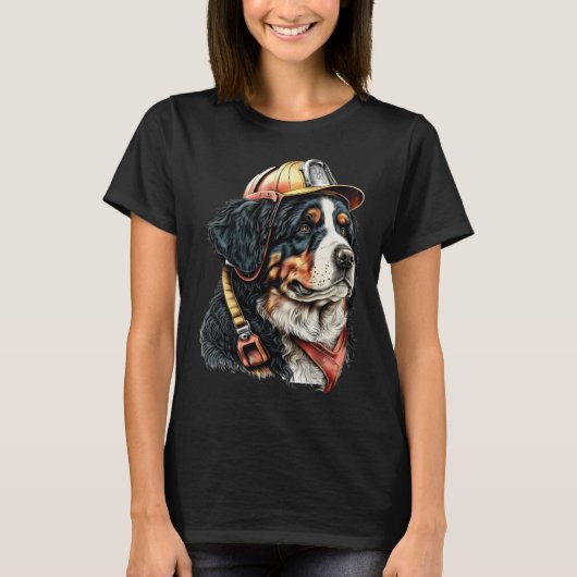 T-shirt FireFighter Dog For Bernese Mountain Dad Fire Figh (Devant)