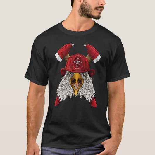 T-shirt Firefighter Eagle Fireman Boys Kids Fire Rescue An (Devant)