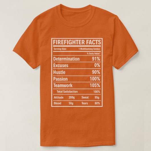 T-shirt Firefighter Faits Firefighter T Shirt (Design devant)