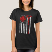 T-shirt Firefighter Fireman Patriotic US American Flag Fir (Devant)