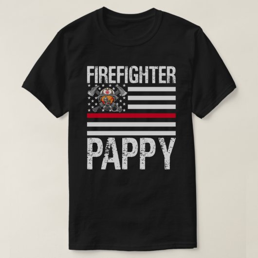 T-shirt Firefighter PAPPY Support The Mince Red Line US Fl (Design devant)