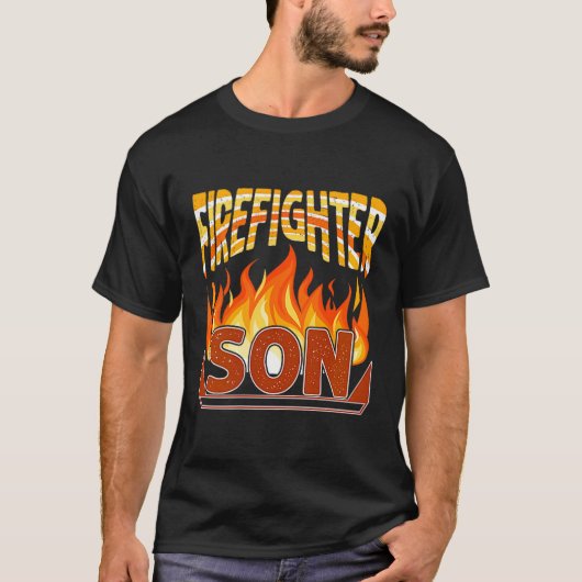 T-shirt Firefighter Son Fireman Gift Proud Firefighter Quo (Devant)