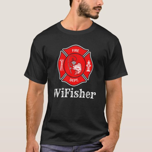 T-shirt Firefighter Wifi Fisher Internet Sortie (Devant)