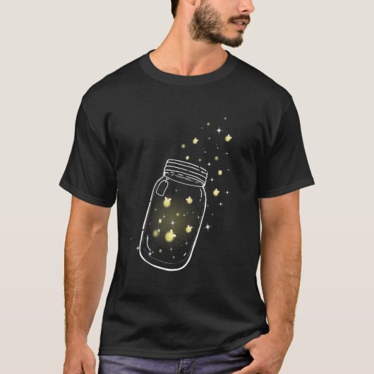 T-shirt Fireflies Mignonnes Dans Un Éclair De Jarre Bureau (Devant)