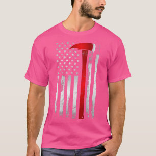 T-shirt Fireman Thin Red Line American Flag Ax cadeau pour