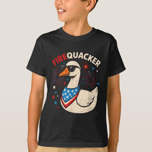 T-shirt Firequacker Goose Drôle 4 juillet Fête Hommes Femm (Devant)