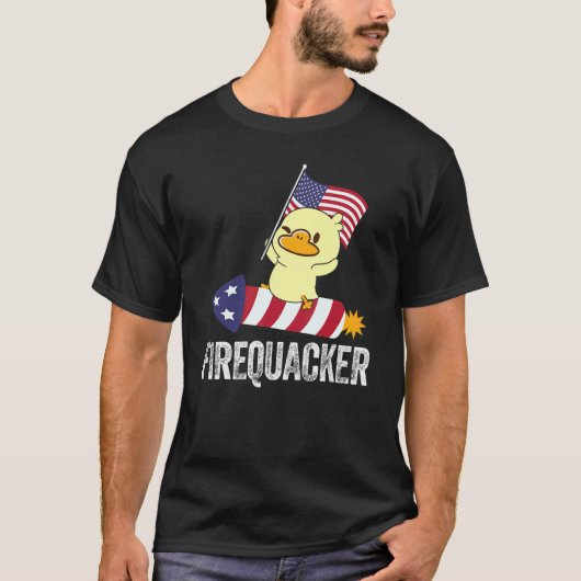 T-shirt Firequacker Kids 4 juillet Duck Fireworks (Devant)