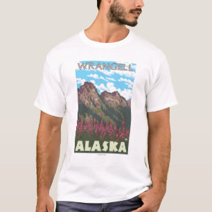 T-shirt Fireweed et montagnes - Wrangell, Alaska