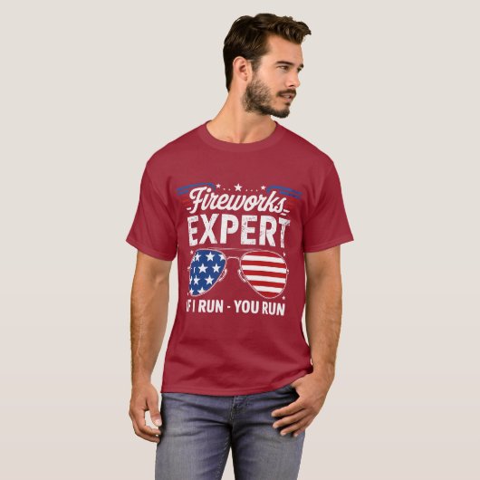 T-shirt Firework Expert Si J'Exécute Vous Exécutez (Devant entier)