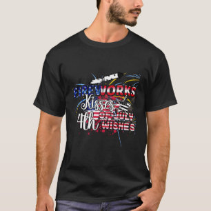 T-shirt Fireworks Baisers 4 juillet Voeux Et Patriotique