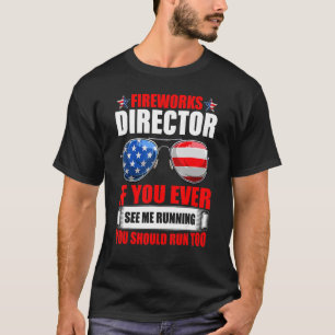 T-shirt Fireworks Director 4 juillet Usa Drapeau Sunglasse