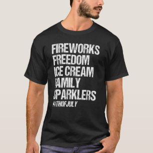 T-shirt Fireworks Freedom Glace Family Sparklers 4th O
