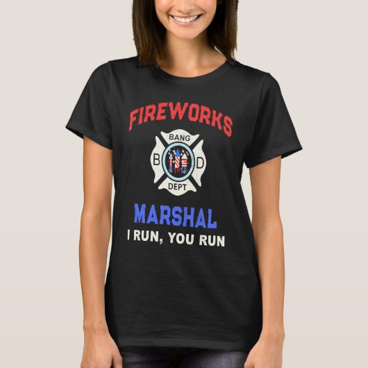 T-shirt FIREWORKS MARSHAL America Firefighter Pyro Technic (Devant)
