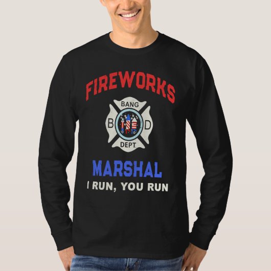 T-shirt FIREWORKS MARSHAL America Firefighter Pyro Technic (Devant)