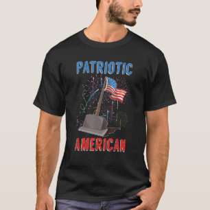 T-shirt Fireworks Patriotique Américain Etats-Unis Drapeau