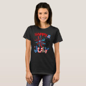 T-shirt Fireworks Star Leopard Firework American Happy 4e (Devant entier)