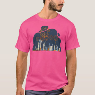 T-shirt Fireworks sur City Skyline Firework