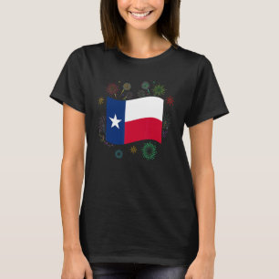 T-shirt Fireworks Texas Flag Us State Fière Patriotic Texa