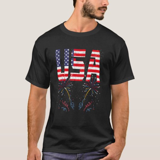 T-shirt Fireworks Us Drapeau Patriotique American Pride Ha (Devant)
