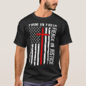 T-shirt Firm In Faith Fierce In Justice Usa Flag Christian (Devant)