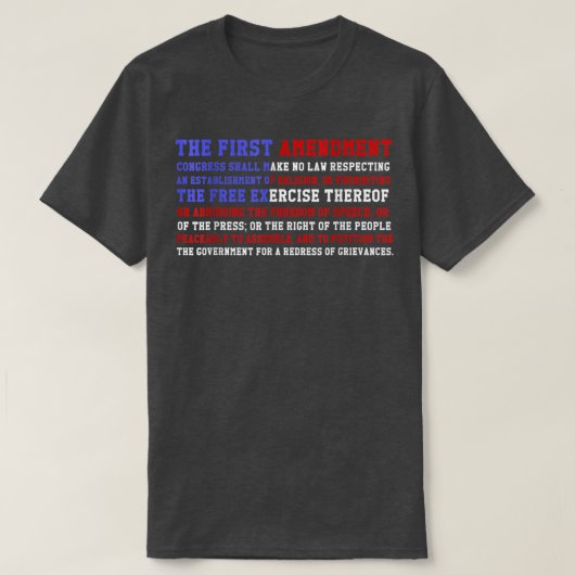 T-shirt First Amendment American Pride USA Flag  (Design devant)