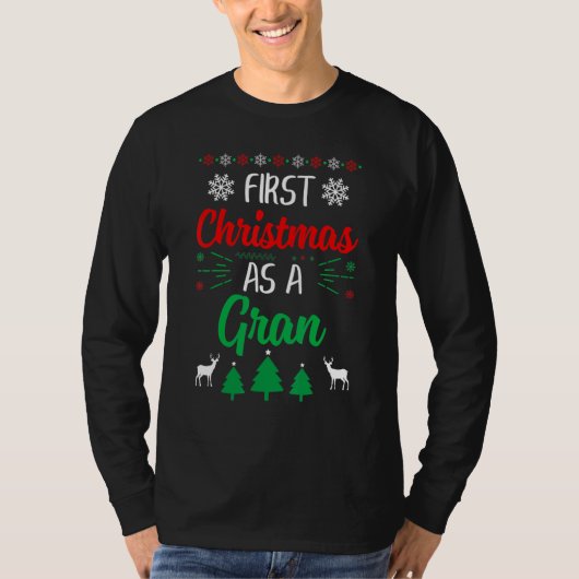 T-shirt First Christmas As A Gran Xmas First Time Grandm (Devant)