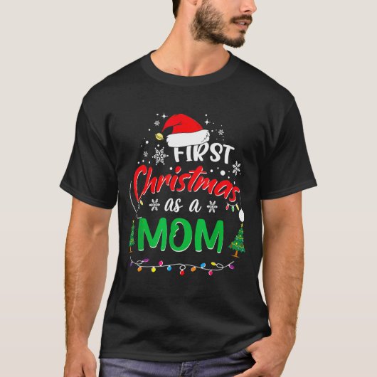 T-shirt First Christmas As A Mom 1st Christmas Matching Fa (Devant)