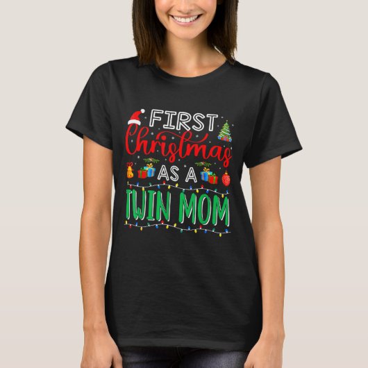 T-shirt First Christmas As Twin Mom Family Matching New Tw (Devant)
