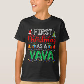 T-shirt First Christmas As Yaya Family Matching New Yaya (Devant)