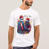 T-shirt First Christmas Couple Santa Paint Splatter (Devant)