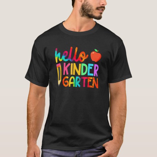 T-shirt First Day Hello Kindergarten Team Kinder Back To S (Devant)