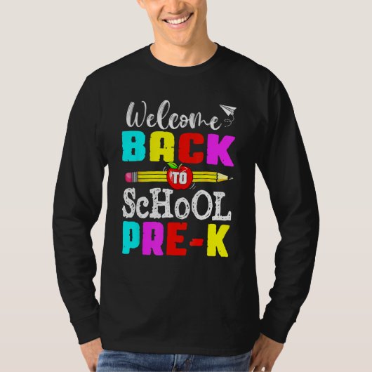 T-shirt First Day Of Back To School Pre K Student Teacher  (Devant)
