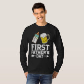 T-shirt First Father s Day  Beer Baby Bottle Dad Daddy Men (Devant entier)