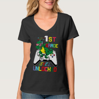 T-shirt First Grade Dinosaur Dabbing Video Game Back To Sc