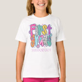 T-shirt First Grade First Day of School Coquette Custom (Devant)