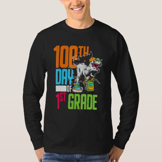 T-shirt First Grade Student Kids 100th Day Gift 100 Days O (Devant)