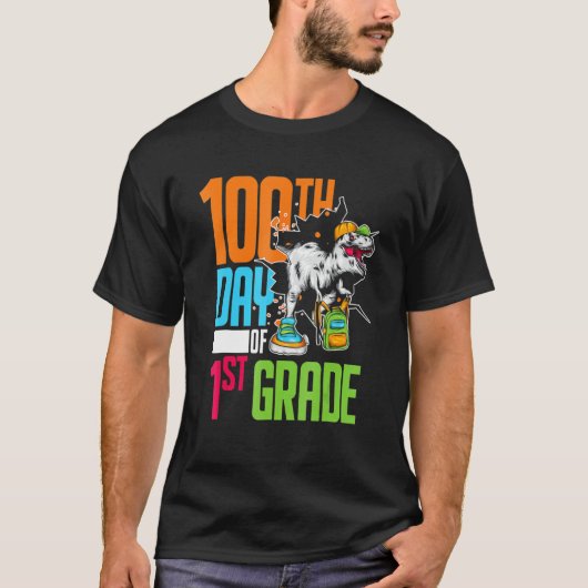 T-shirt First Grade Student Kids 100th Day Gift 100 Days O (Devant)