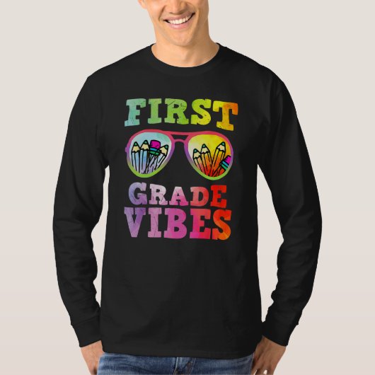 T-shirt First Grade Vibes Gradient Sunglasses Back To Scho (Devant)