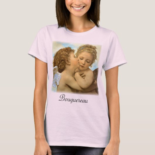 T-shirt First Kiss (détail d'ange) par Bouguereau (Devant)