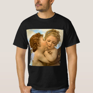 T-shirt First Kiss (détail d'ange) par Bouguereau