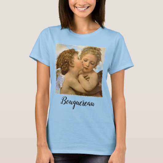 T-shirt First Kiss (détail d'ange) par Bouguereau (Devant)