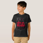 T-shirt First Of All I'm A Delight Funny Roaring Black Cat (Devant entier)