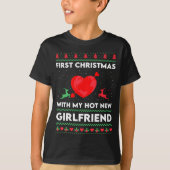 T-shirt First Xmas With My New Girlfriend Men Ugly Christ (Devant)