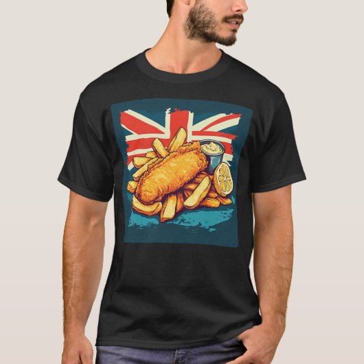 T-shirt Fish and Chips Lover Classic British Food (Devant)