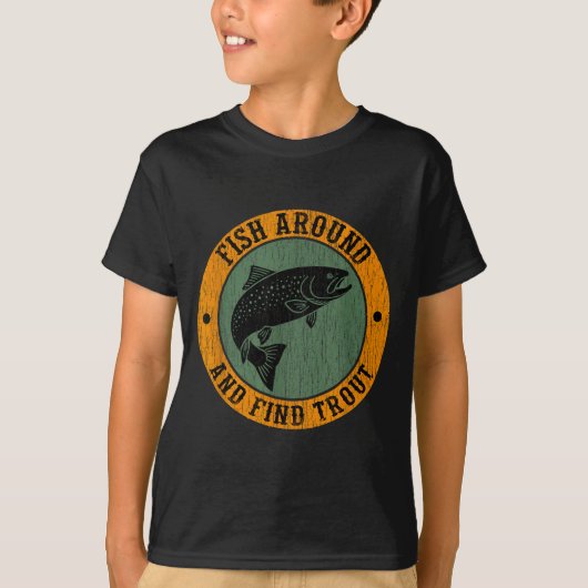 T-shirt Fish Around & Find Rainbow Trout Fly Fishing G (Devant)