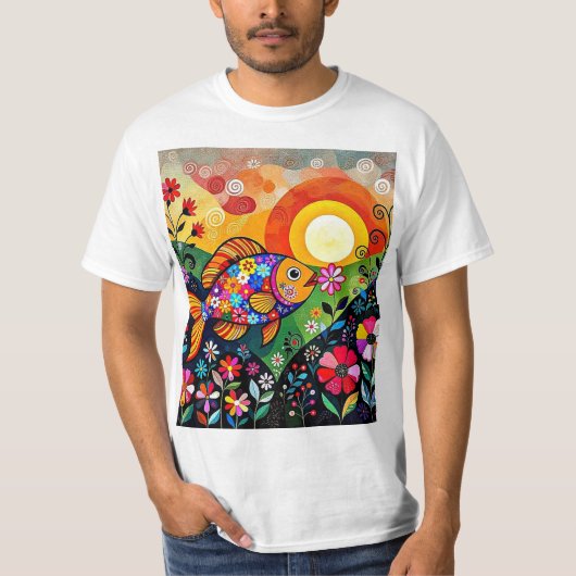 T-shirt Fish eats flower 2 (Devant)
