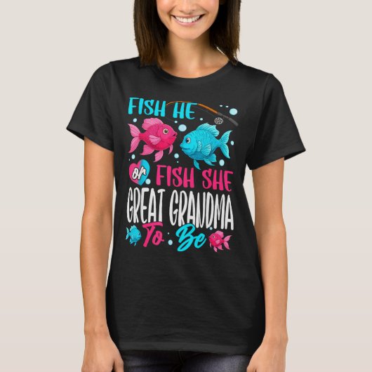 T-shirt Fish He Or Fish She Gender Reveal Family Great Gra (Devant)